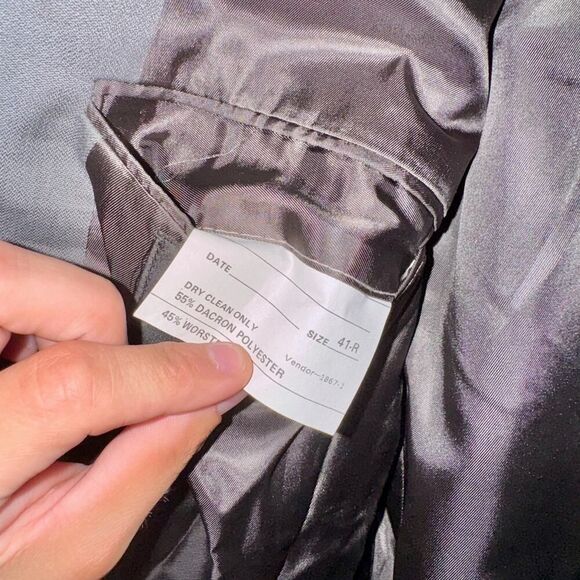 JT Beckett Men's Gray Double Breasted Blazer Sport Coat Jacket Size 41R - Picture 3 of 9